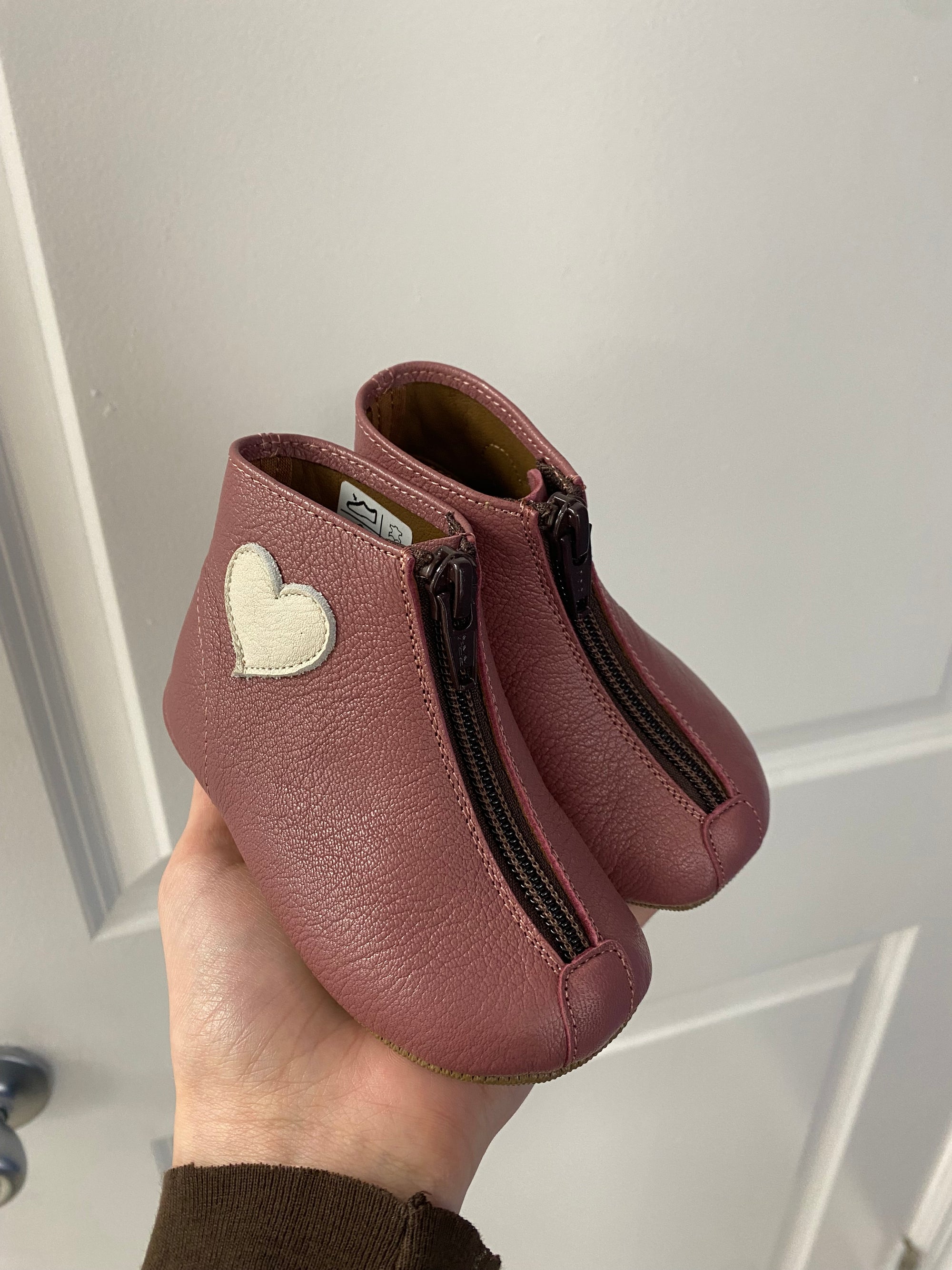 Pepe Dusty Rose Heart Zipper Bootie-Tassel Children Shoes