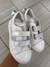 Beberlis White Floral Velcro Sneaker-Tassel Children Shoes