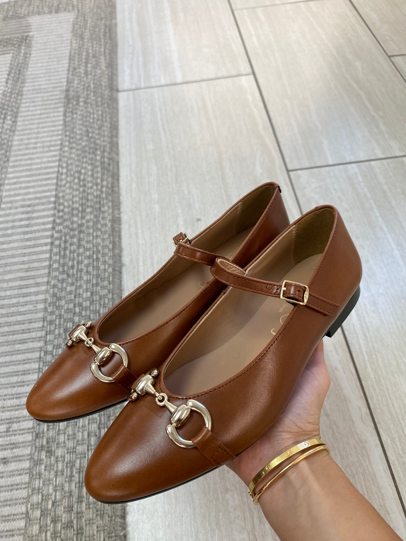 Papanatas Luggage Leather Buckle Pointed Mary Jane-Tassel Children Shoes