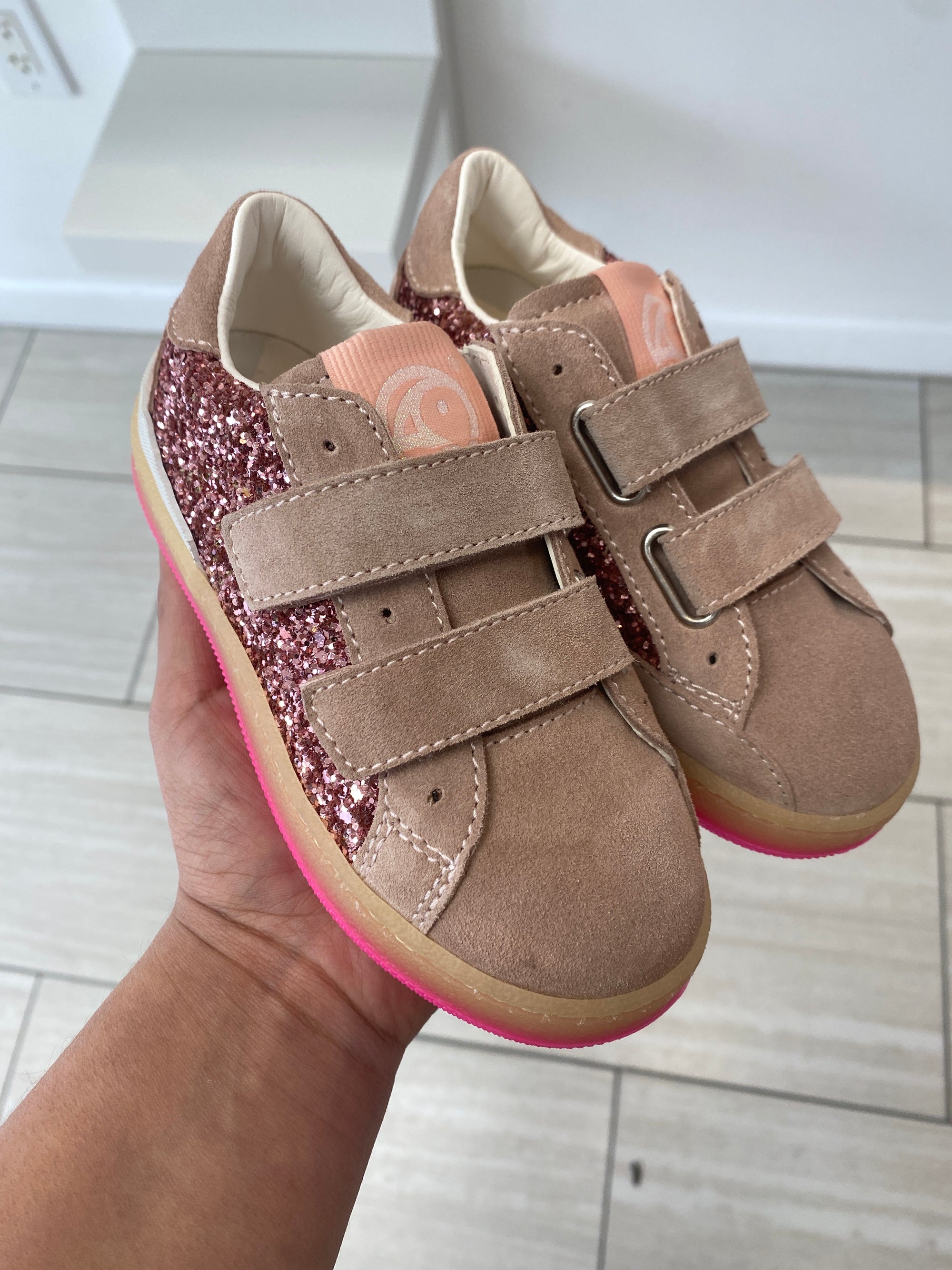 Rondinella Multi Pink Velcro Sneaker-Tassel Children Shoes