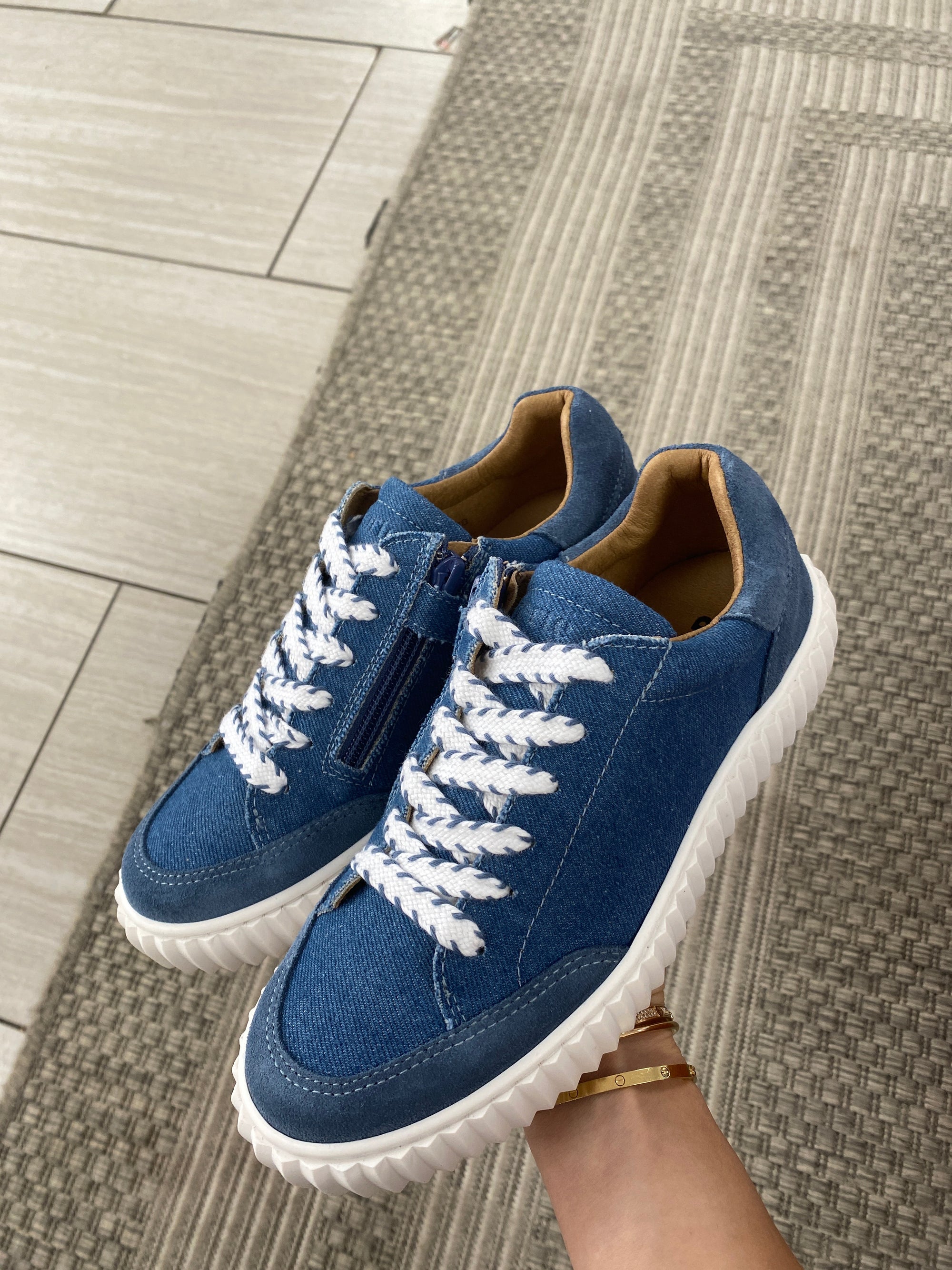 Porte Indigo Jean Sneaker-Tassel Children Shoes