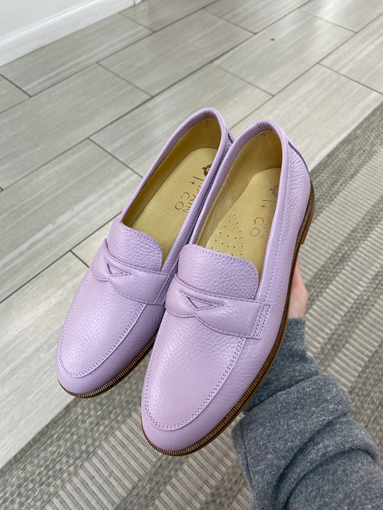 Spain+Co Lilac Leather Penny Loafer-Tassel Children Shoes