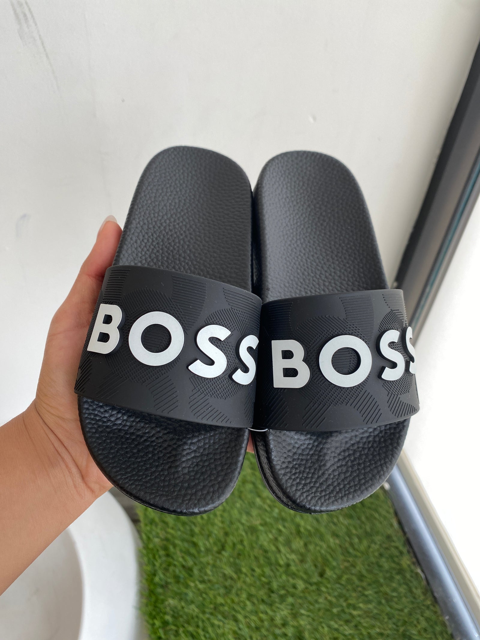 Hugo Boss Black Rubber Slide-Tassel Children Shoes