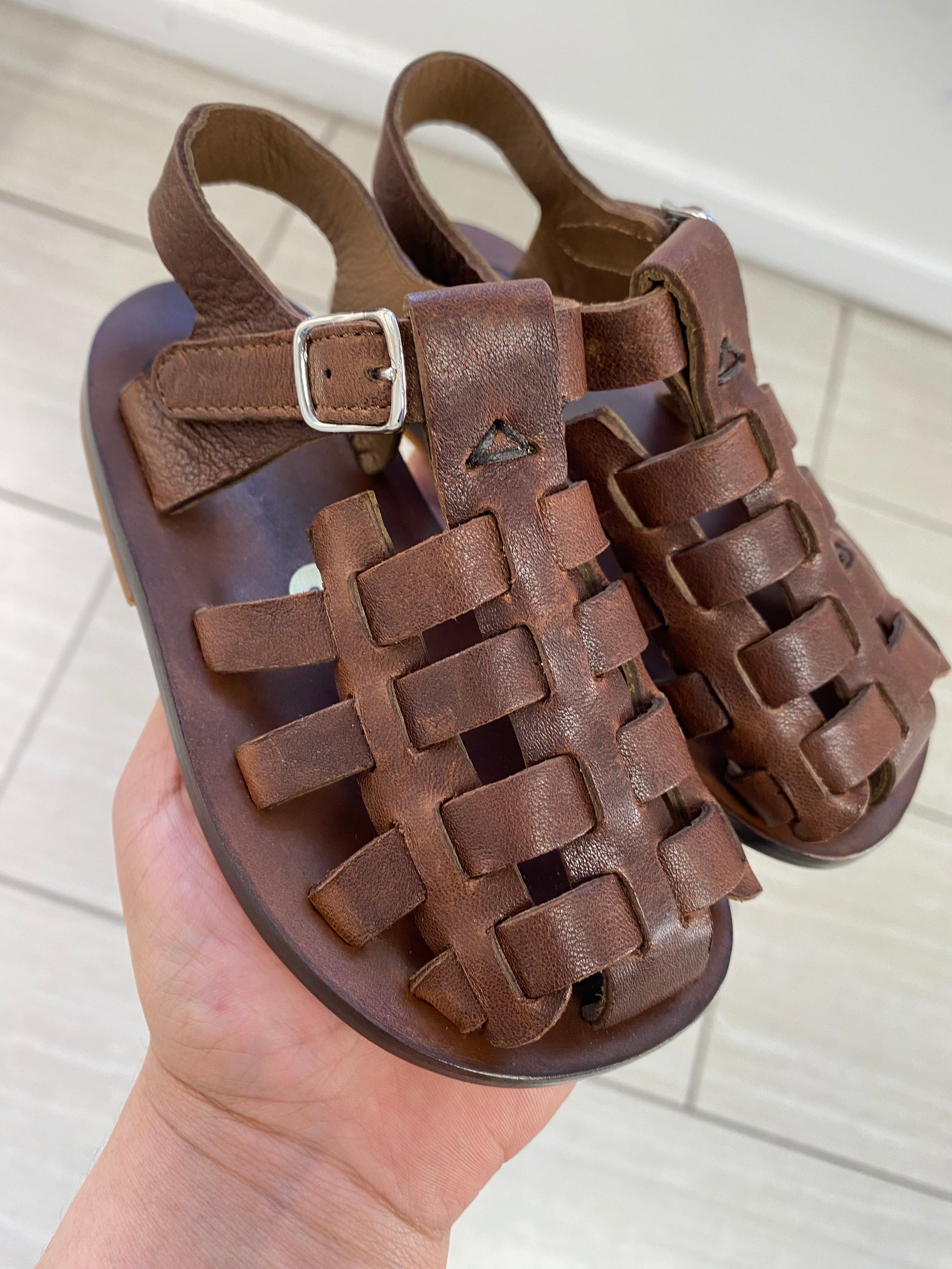 Pepe Dark Brown Gladiator Sandal-Tassel Children Shoes