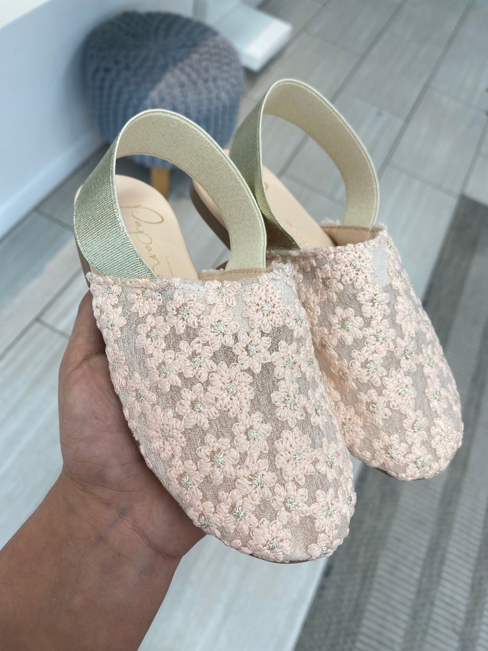 Papanatas Pink Flower Slingback-Tassel Children Shoes