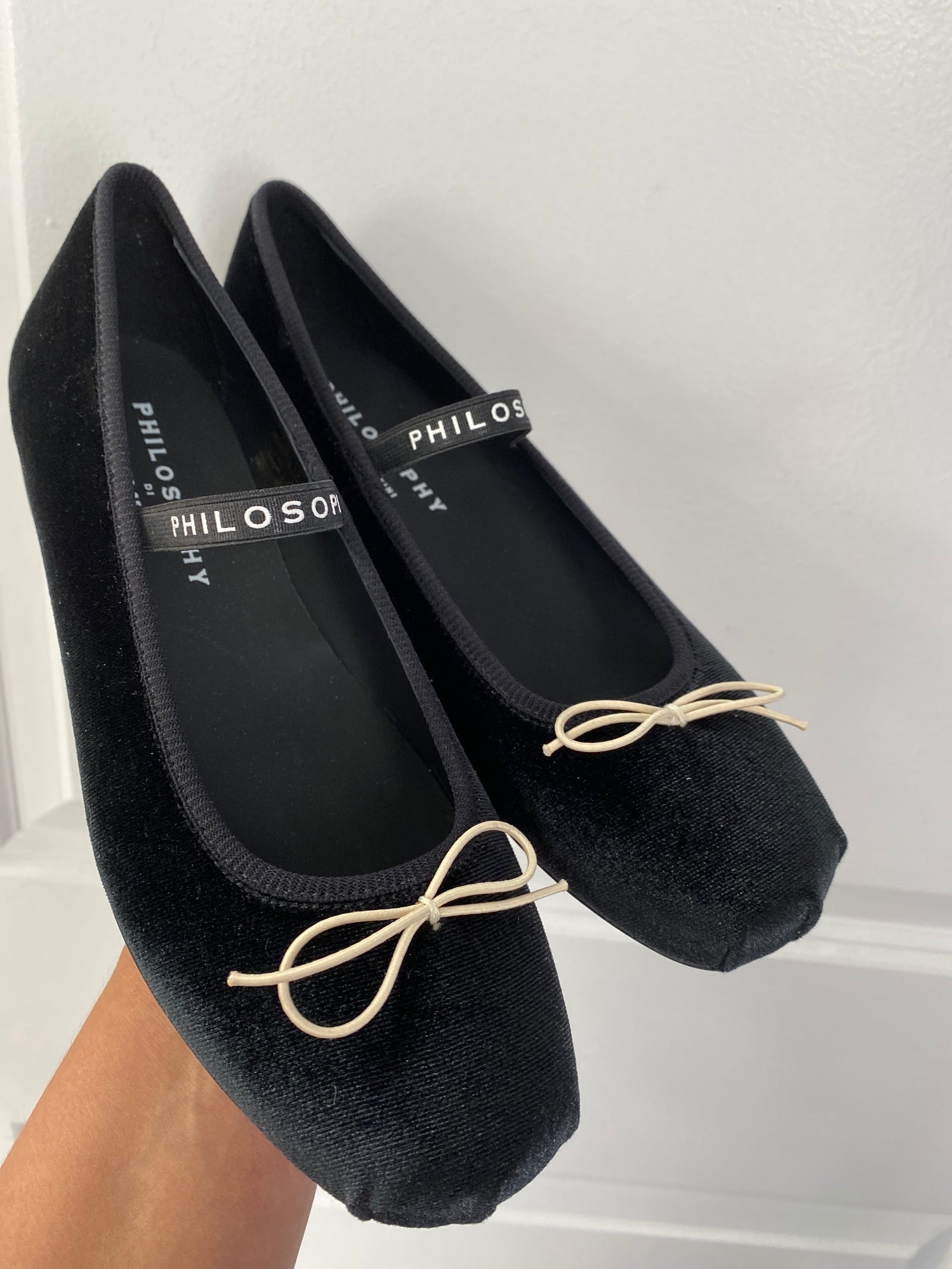 Philosophy Black Velvet Ballet Flat-Tassel Children Shoes