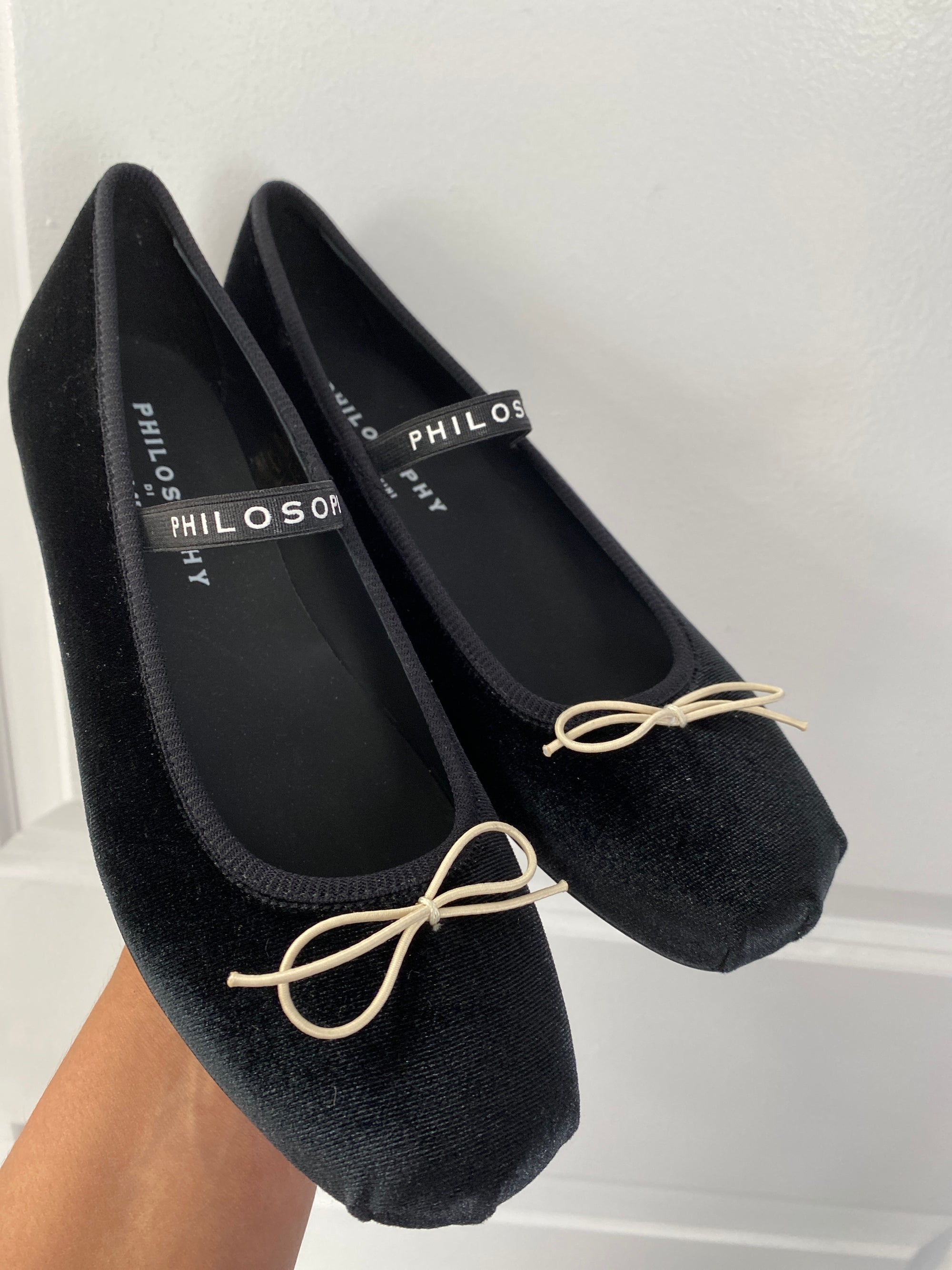 Philosophy Black Velvet Ballet Flat-Tassel Children Shoes