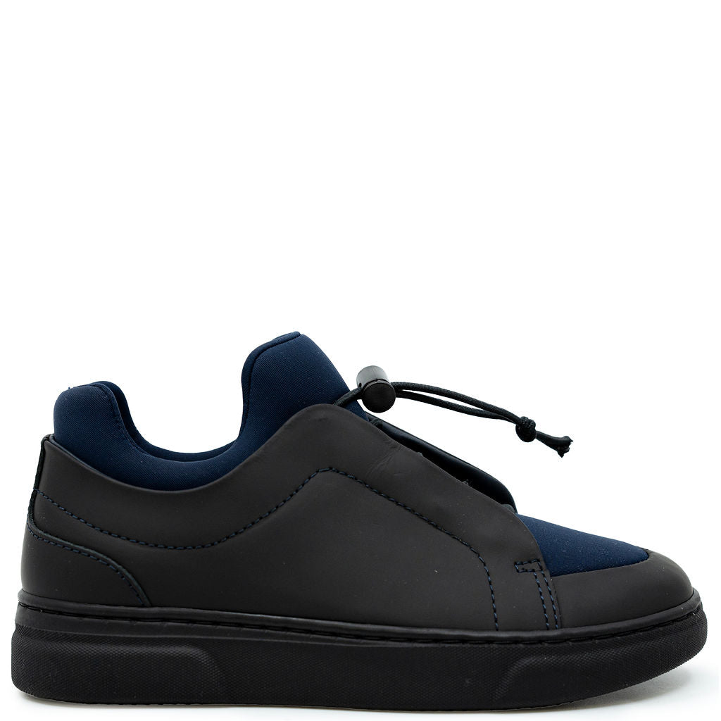Porte Black and Blue Rubber Elastic Sneaker-Tassel Children Shoes