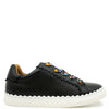 Porte Black Floral Lace Scalloped Sneaker-Tassel Children Shoes
