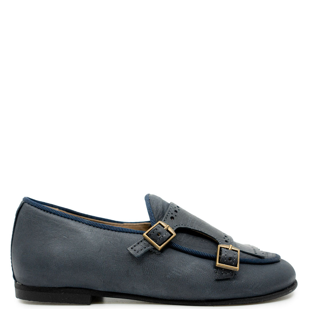 Sonatina Navy Fringe Monk Loafer-Tassel Children Shoes
