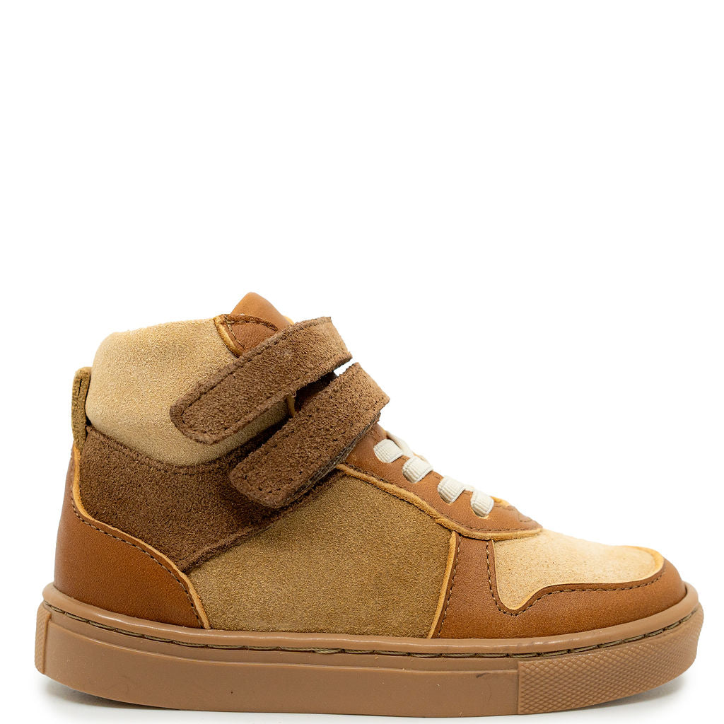 Petit Nord Cognac Suede Mid Top Sneaker-Tassel Children Shoes