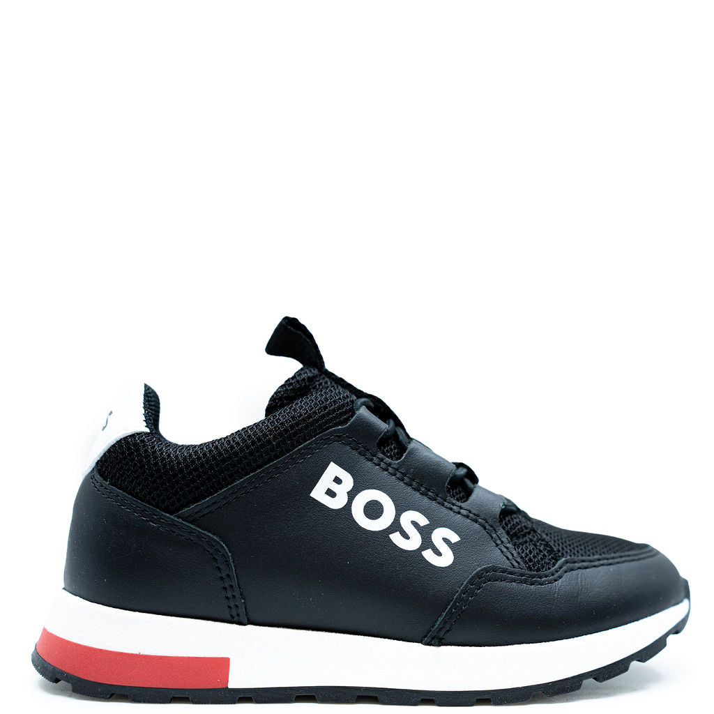 Hugo Boss Black Elastic Lace Sneaker-Tassel Children Shoes