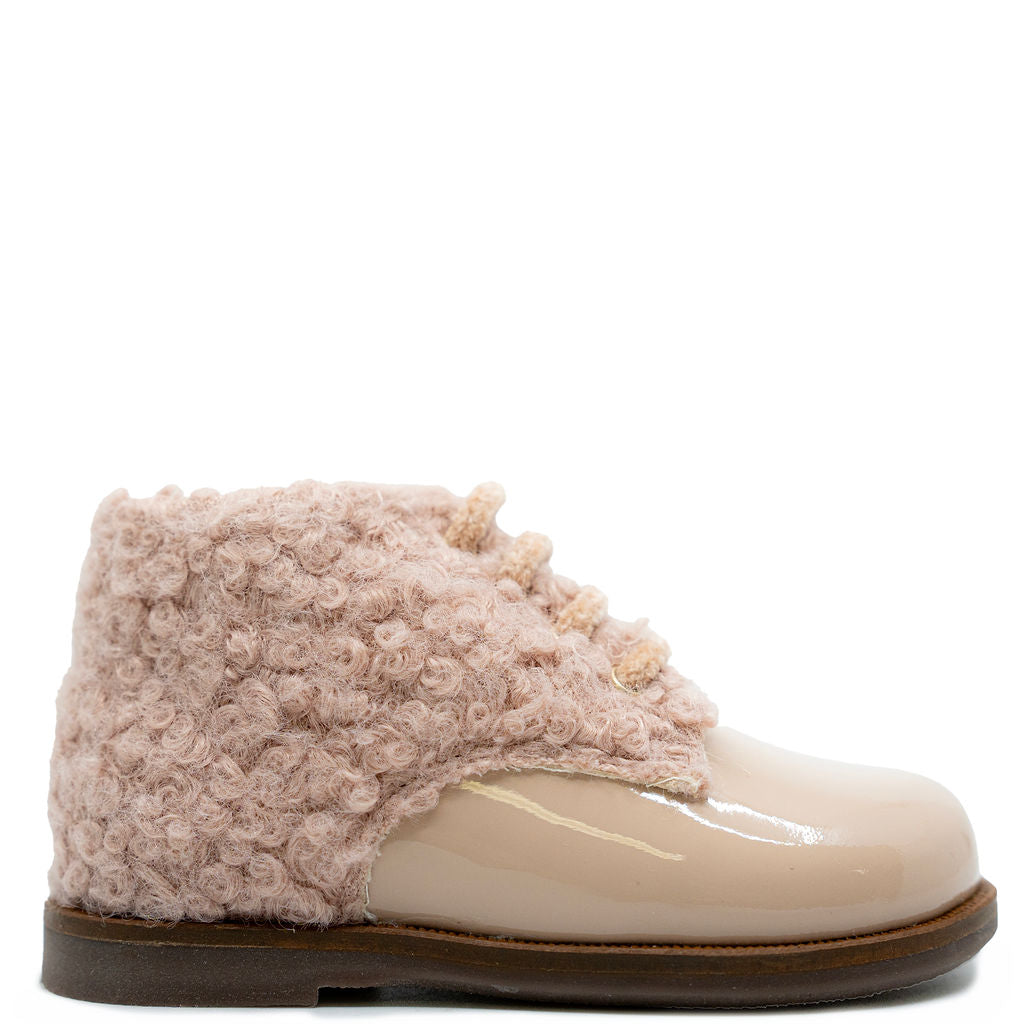 Beberlis Pink Shearling Baby Bootie-Tassel Children Shoes