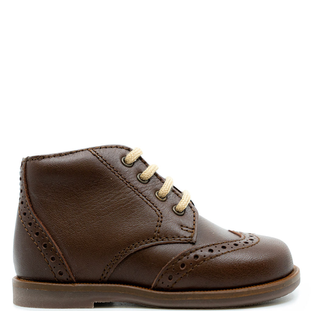 Beberlis Chocolate Wingtip Baby Bootie-Tassel Children Shoes