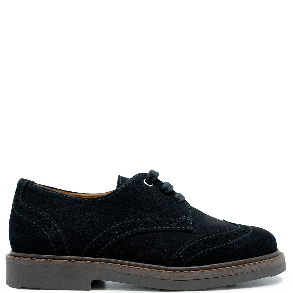 Beberlis Black Suede Wingtip Dress Shoe-Tassel Children Shoes