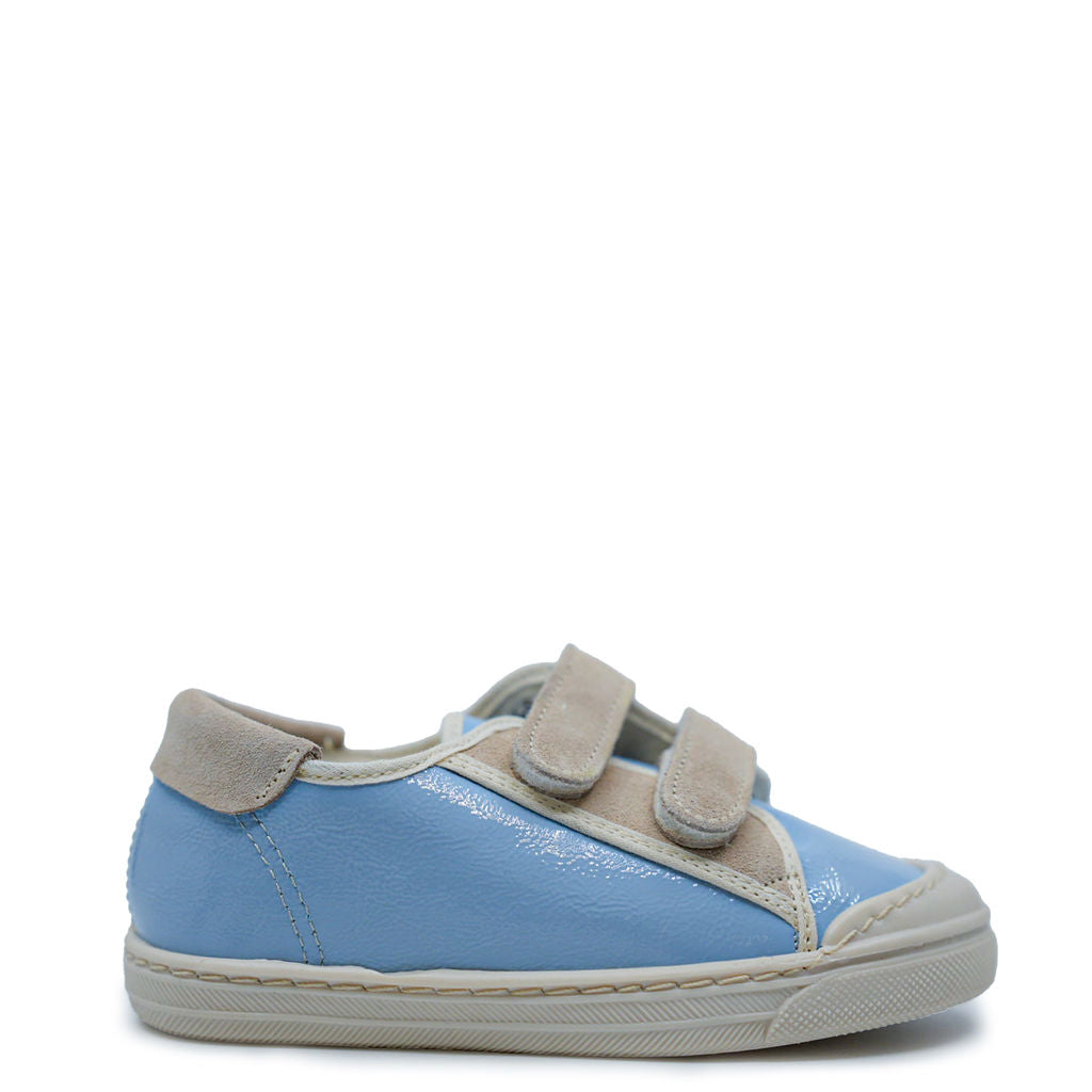 Pepe Sky Blue Patent Velcro Sneaker-Tassel Children Shoes