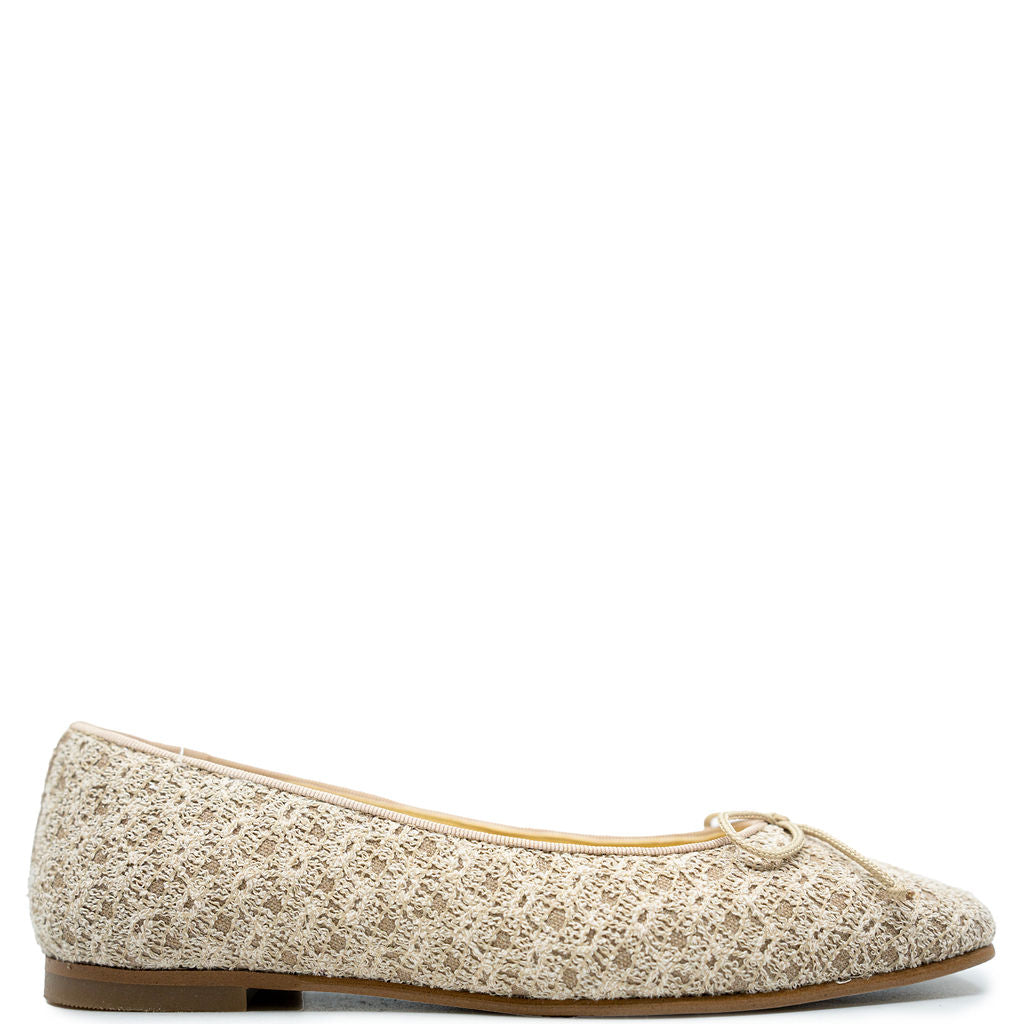 Andanines Sand Weave Square toe Ballet Flat-Tassel Children Shoes