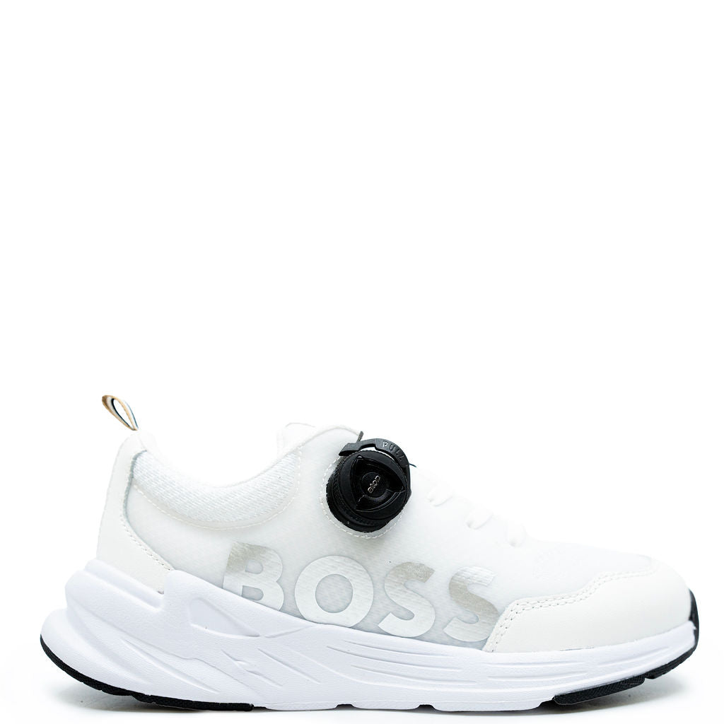 Hugo Boss White Loop Closure Sneaker-Tassel Children Shoes