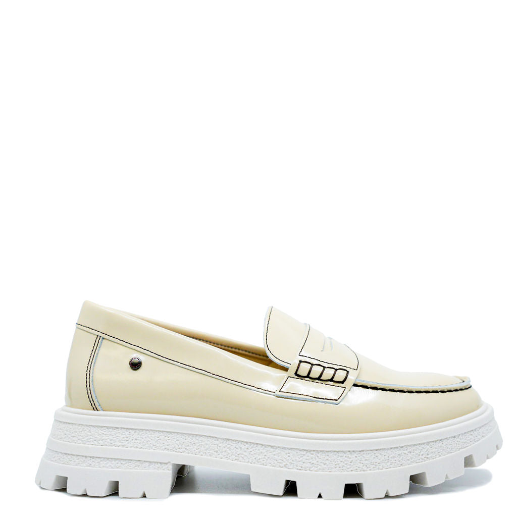 Confetti Cream Patent Chunky Penny Loafer-Tassel Children Shoes