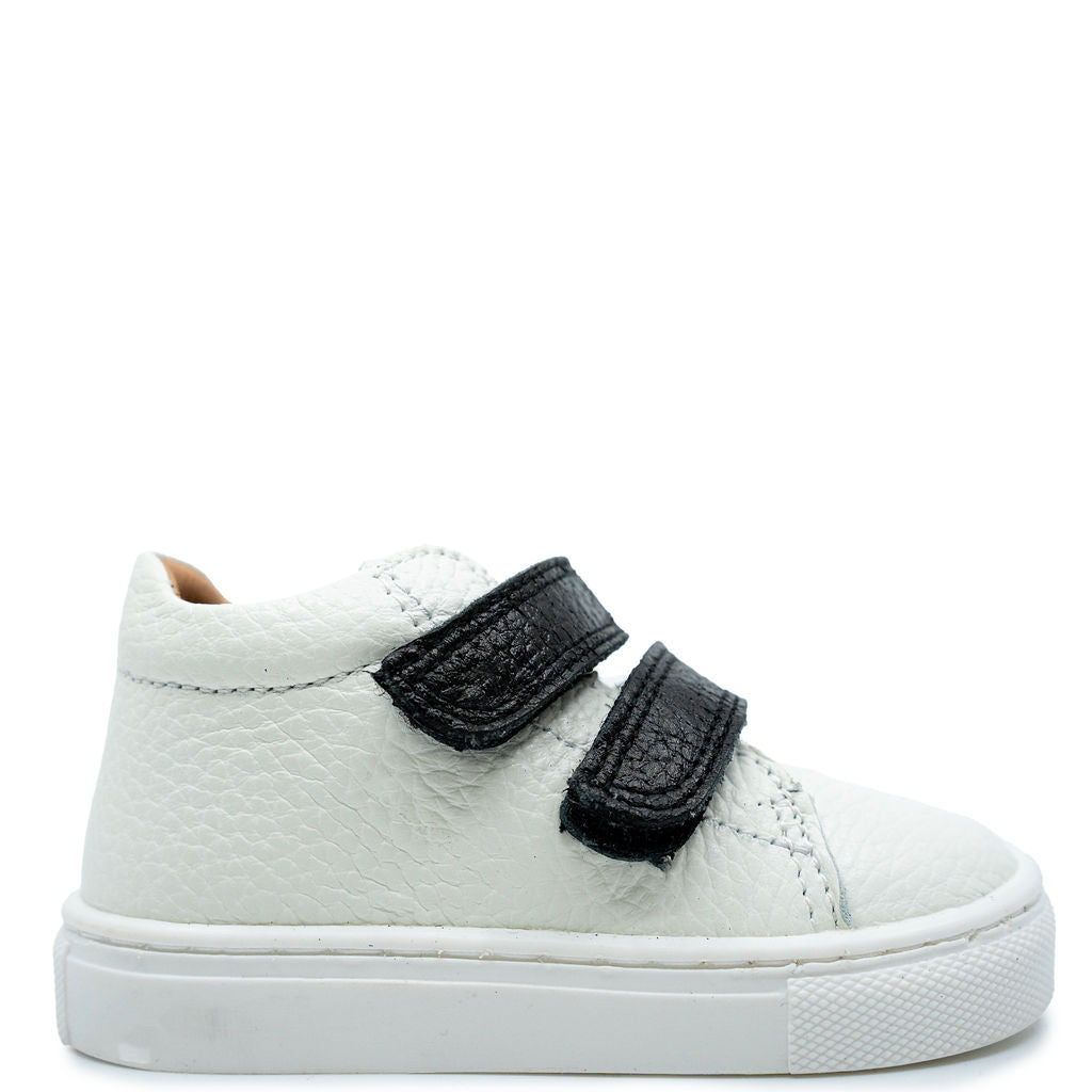 Atlanta Mocassin Black And White Velcro Baby Sneaker-Tassel Children Shoes