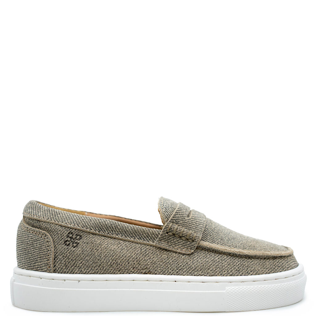 Porte Taupe Coated Penny Dress Sneaker-Tassel Children Shoes