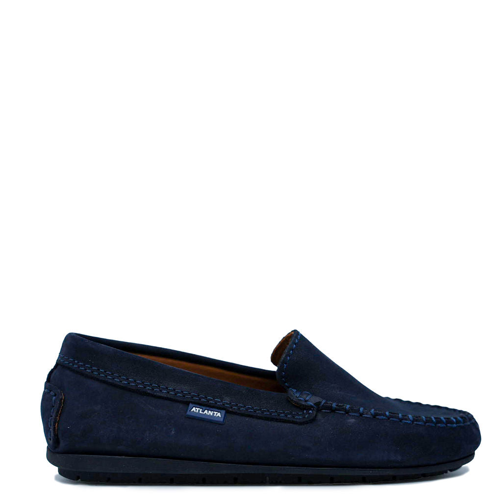 Atlanta Mocassin Navy Nubok Loafer-Tassel Children Shoes