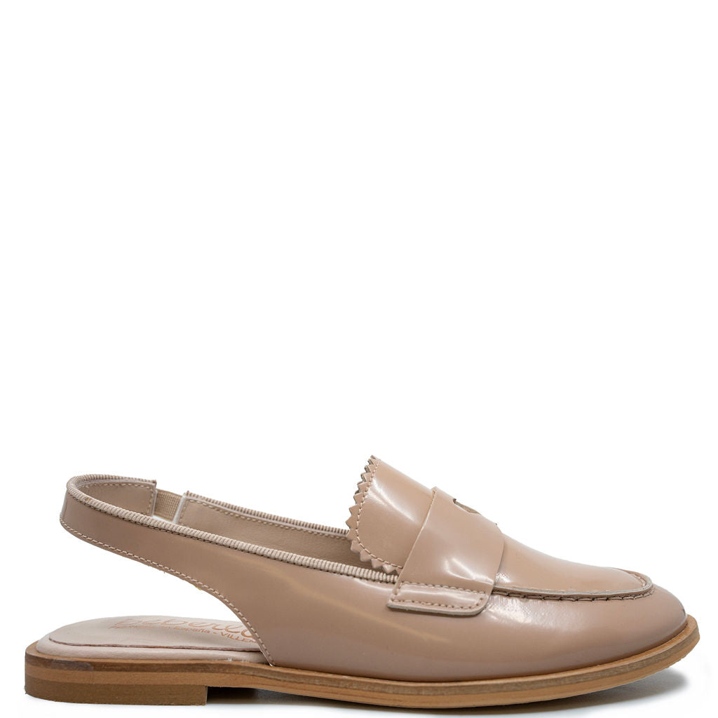 Beberlis Nude Patent Heart Slingback-Tassel Children Shoes