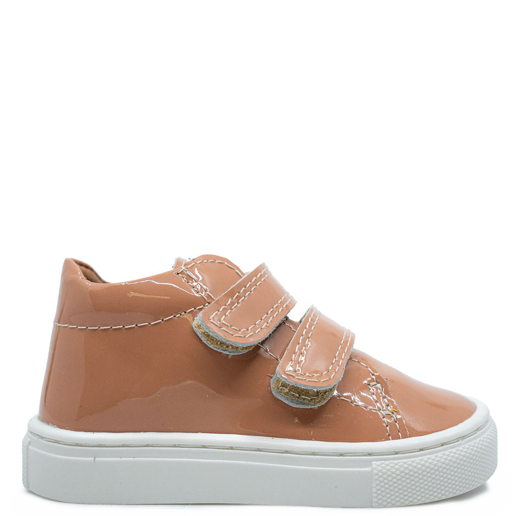 Atlanta Mocassin Peach Patent Velcro Baby Sneaker-Tassel Children Shoes