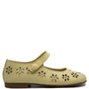 Andanines Pastel Yellow Flower Cut Mary Jane-Tassel Children Shoes
