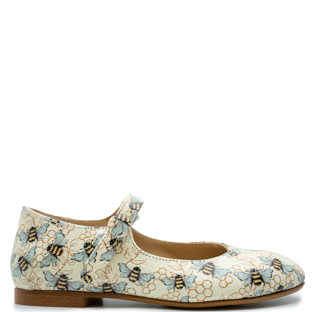 Blublonc Bee Stamped Mary Jane-Tassel Children Shoes