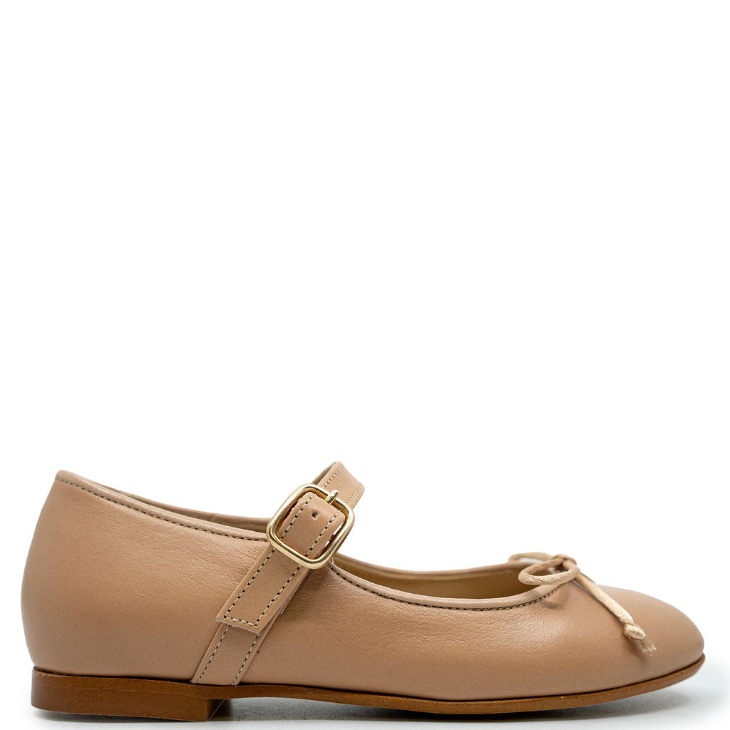 Blublonc Nude Bow Mary Jane-Tassel Children Shoes