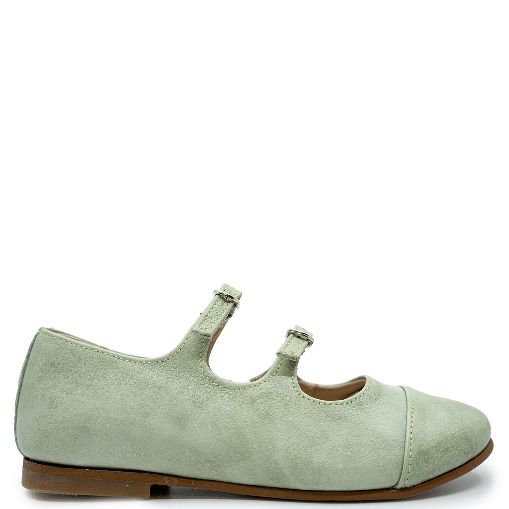 Blublonc Mint Brushed Buckle Mary Jane-Tassel Children Shoes