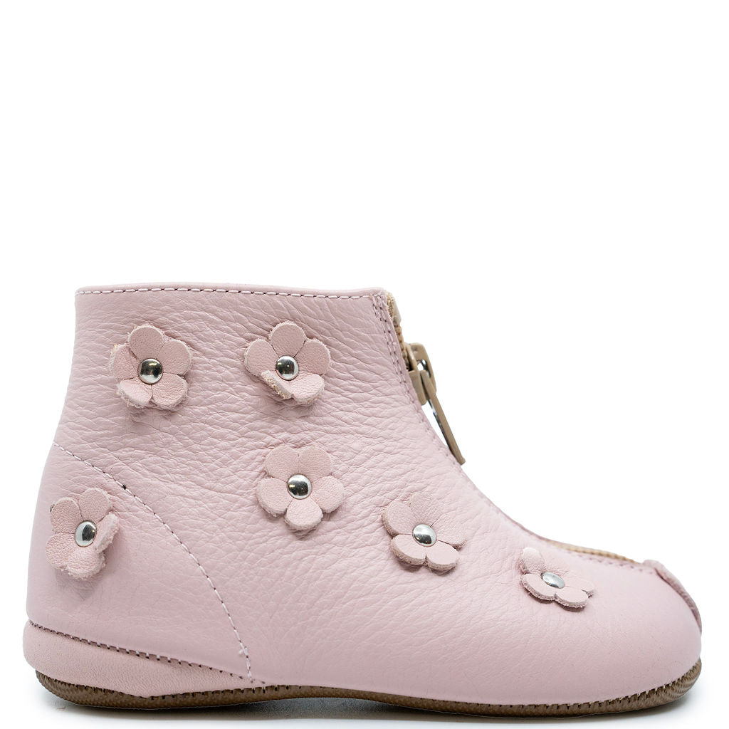 Pepe Pink Flower Zipper Baby Bootie-Tassel Children Shoes