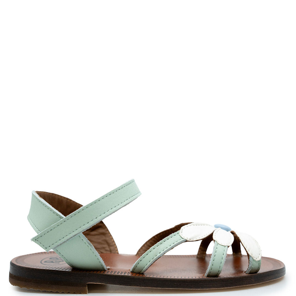Pepe Mint Flower Velcro Sandal-Tassel Children Shoes