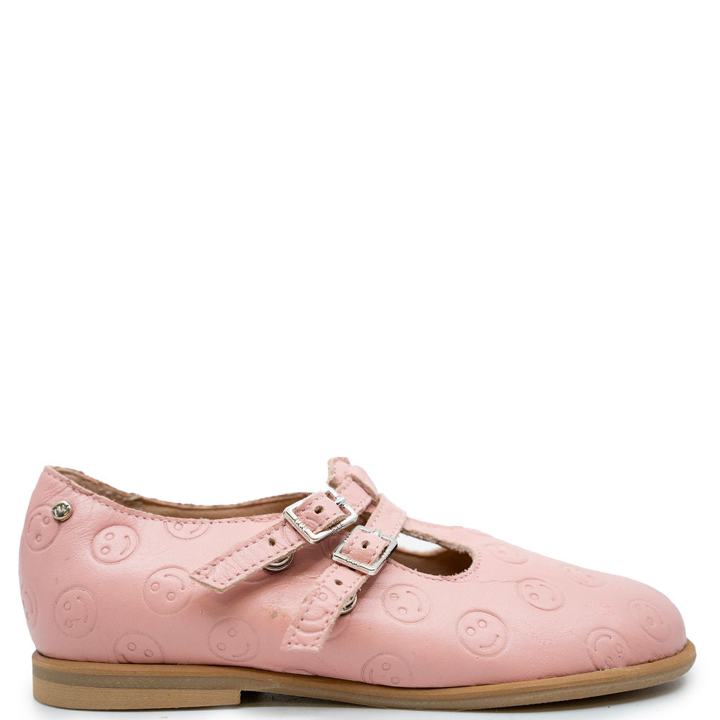 Manuela Pink Smiley Mary Jane-Tassel Children Shoes