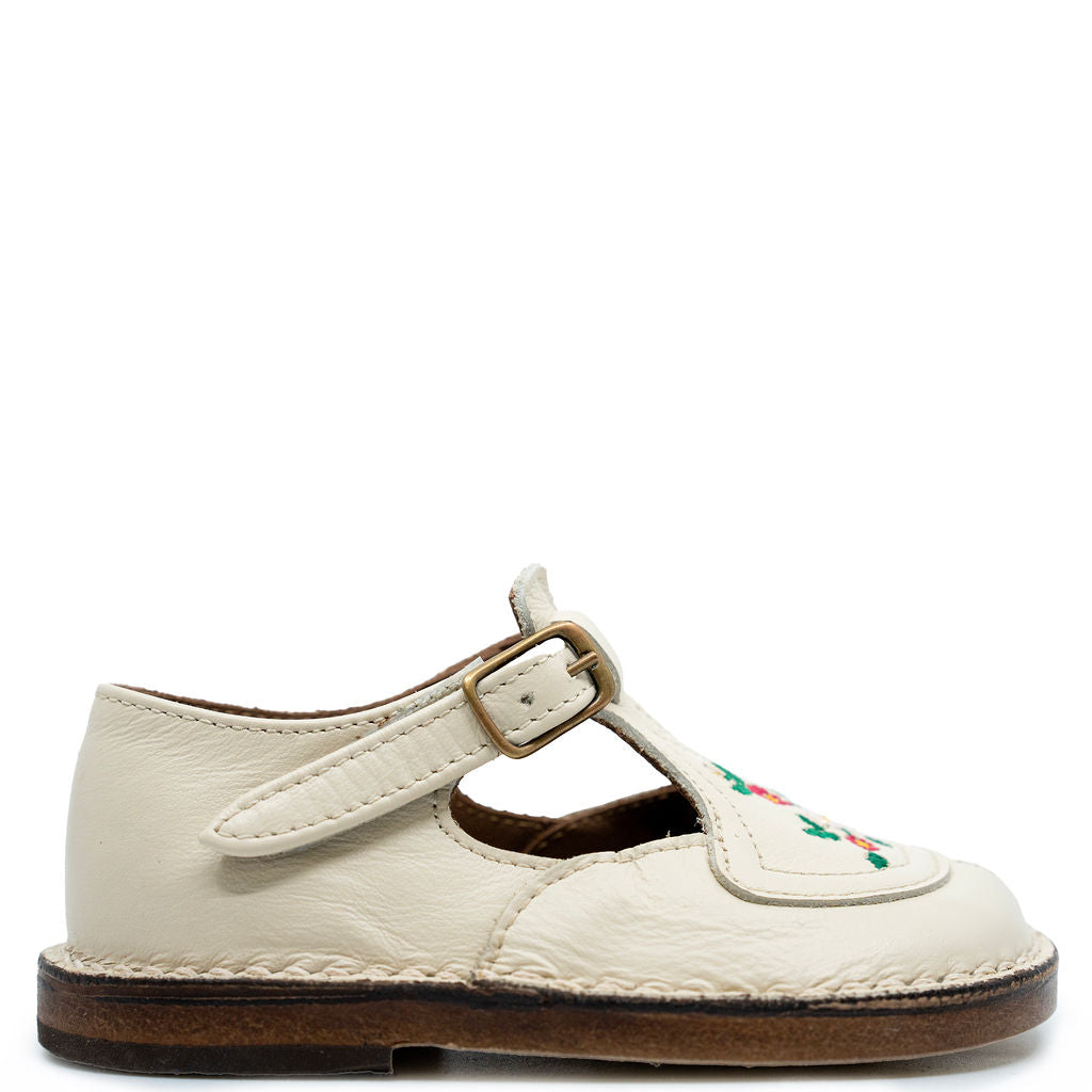 Pepe Milk Flower Vintage T Strap Loafer-Tassel Children Shoes