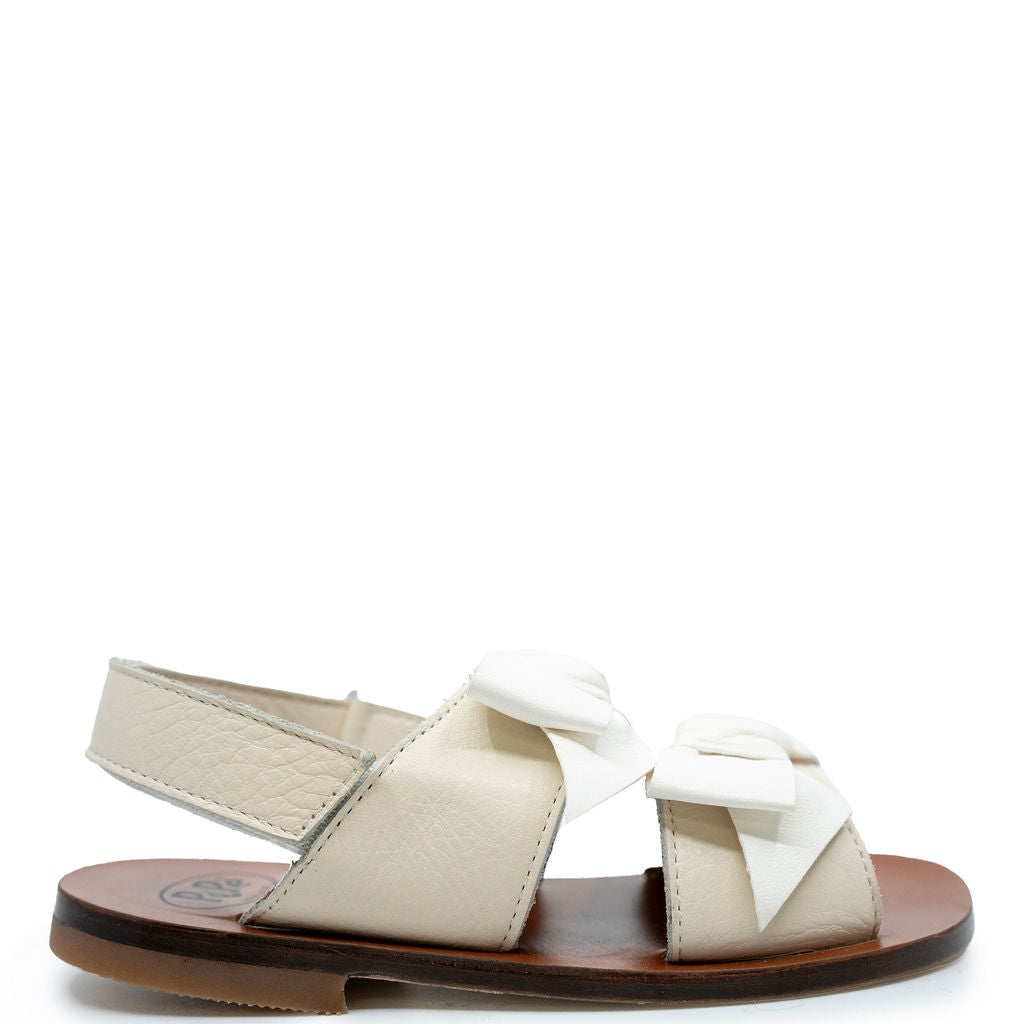 Pepe Vanilla Double Bow Sandal-Tassel Children Shoes