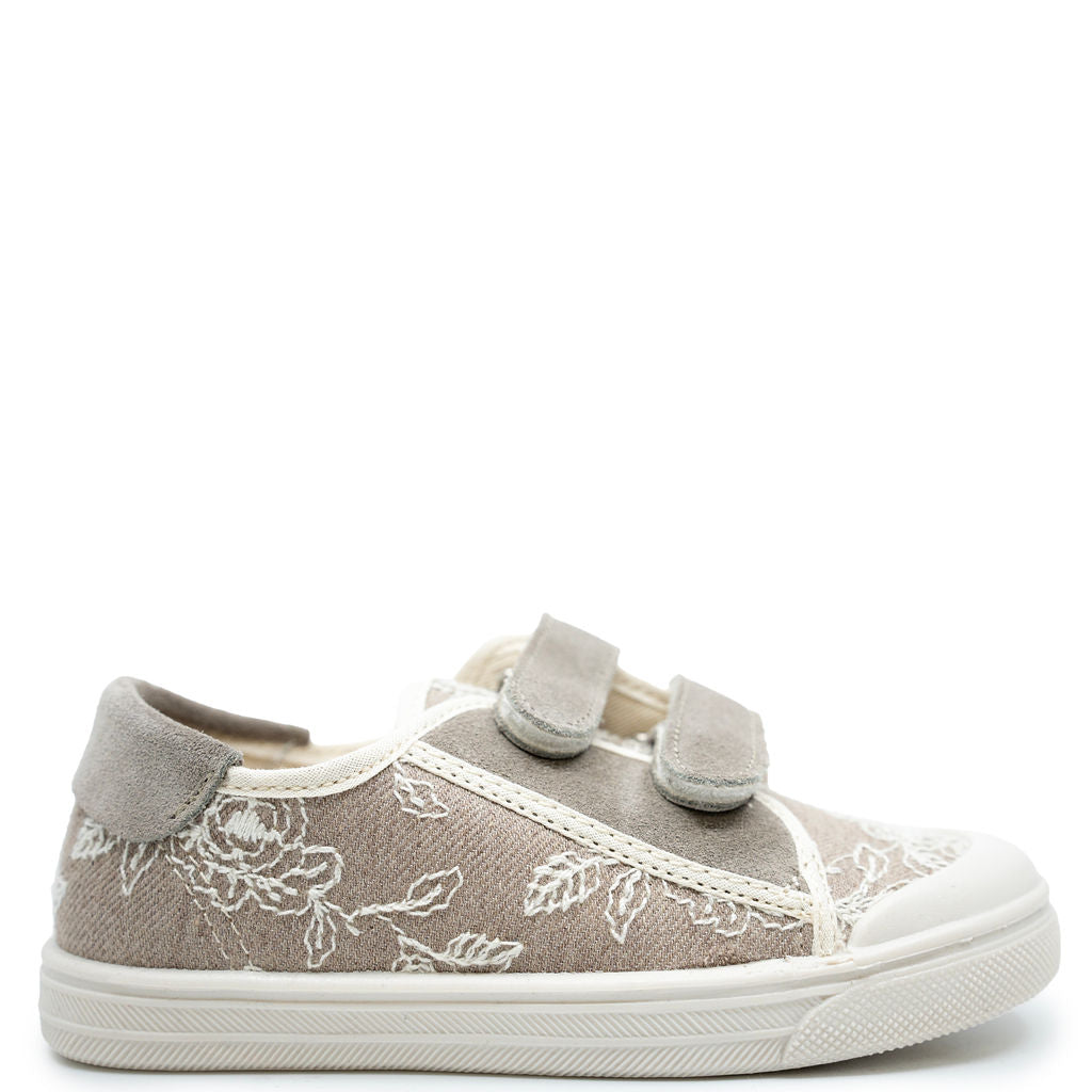 Pepe Tan Embroidered Velcro Sneaker-Tassel Children Shoes