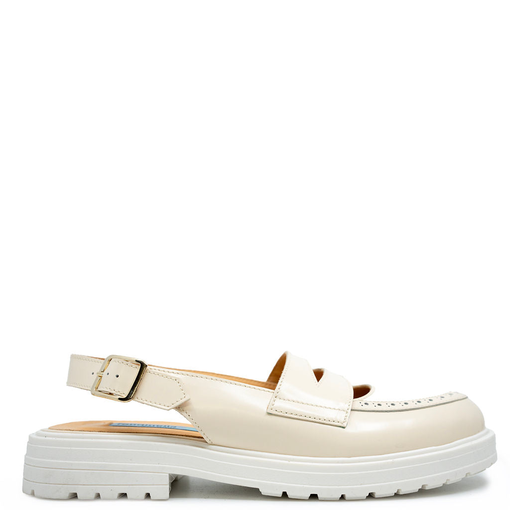 Rondinella Cream Florentic Loafer Mule-Tassel Children Shoes