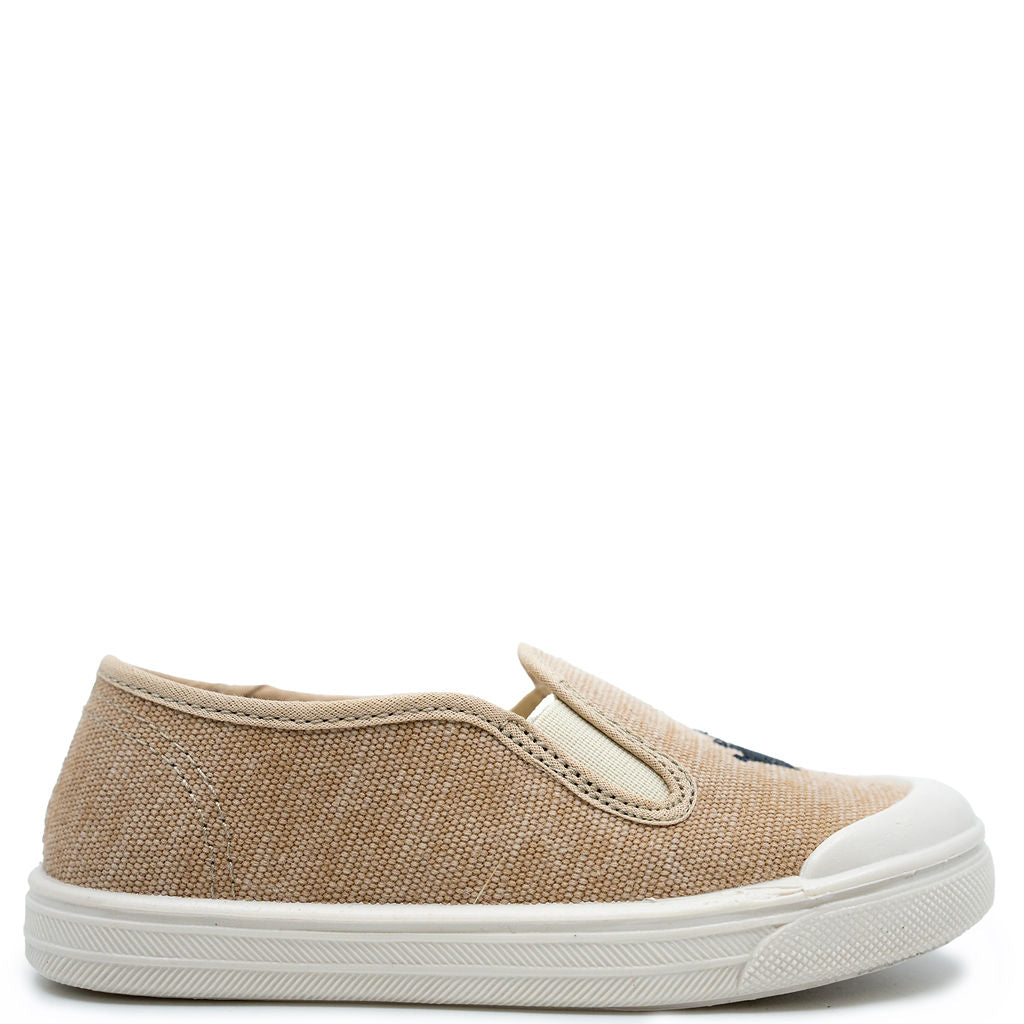 Pepe Sanda Linen Crown Slip On Shoe-Tassel Children Shoes