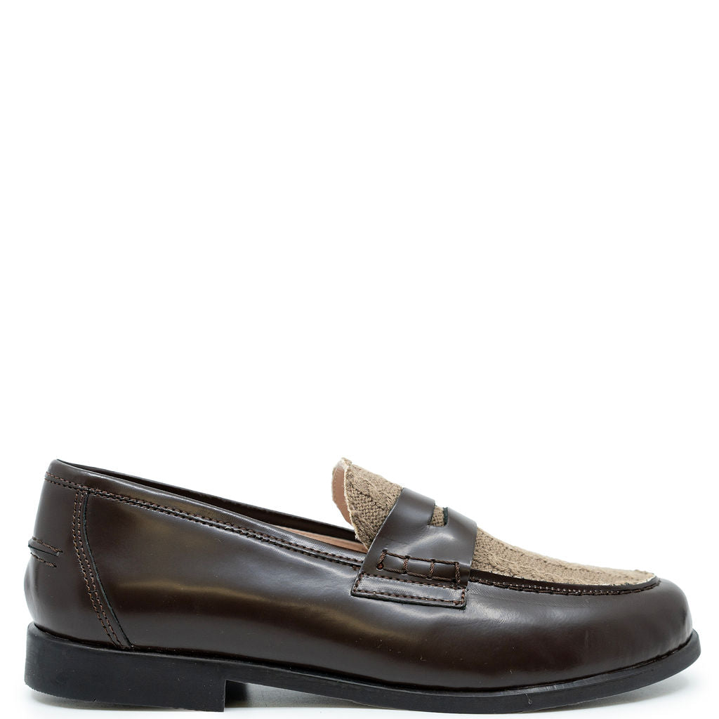 LMDI Coffee Knit Penny Loafer-Tassel Children Shoes