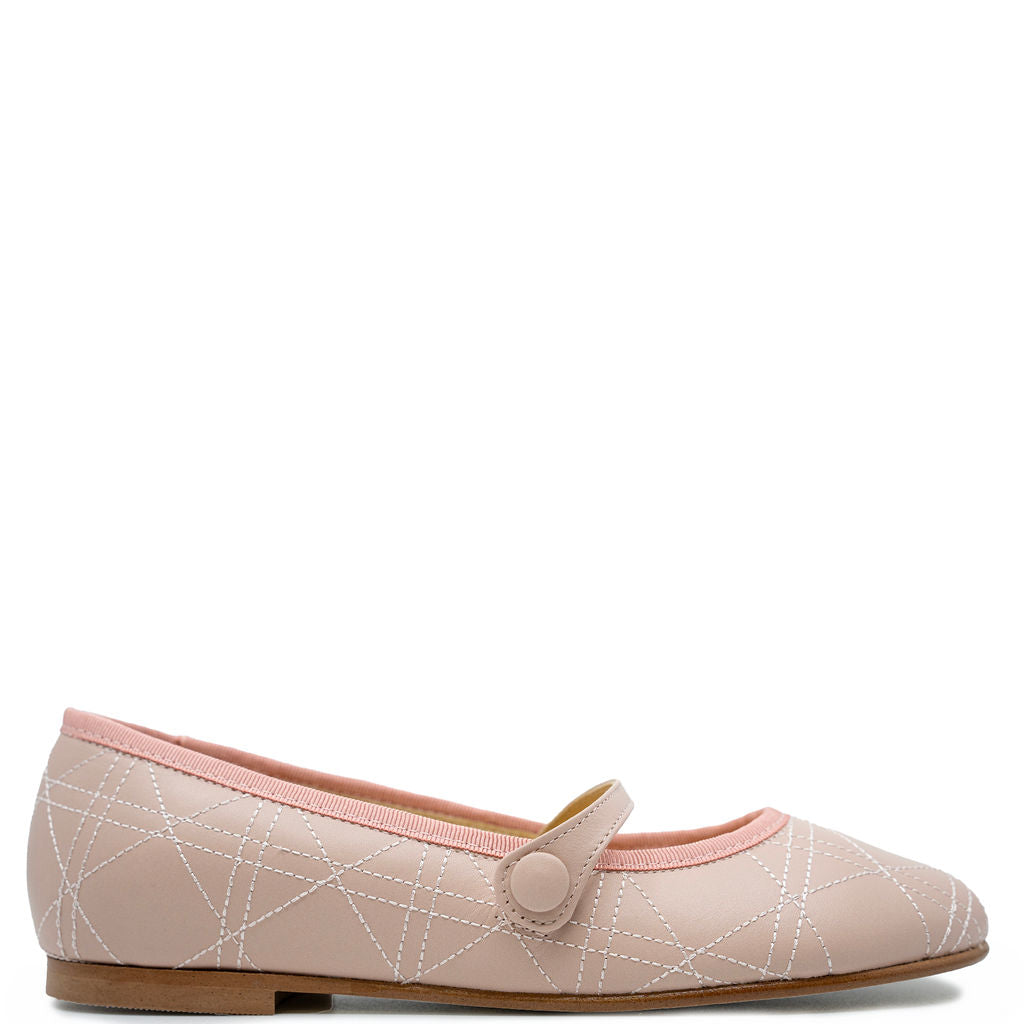 Spain+Co Rose Stitch Strap Flat-Tassel Children Shoes