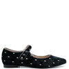 LMDI Black Velvet Dot Pointed Mary Jane-Tassel Children Shoes