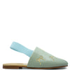 Spain+Co Aqua Bow Embroidered Slingback-Tassel Children Shoes