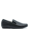 Manuela Black Leather Smoking Loafer-Tassel Children Shoes