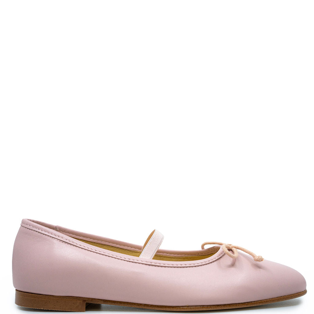 Spain+Co Rose Pink Elastic Flat-Tassel Children Shoes