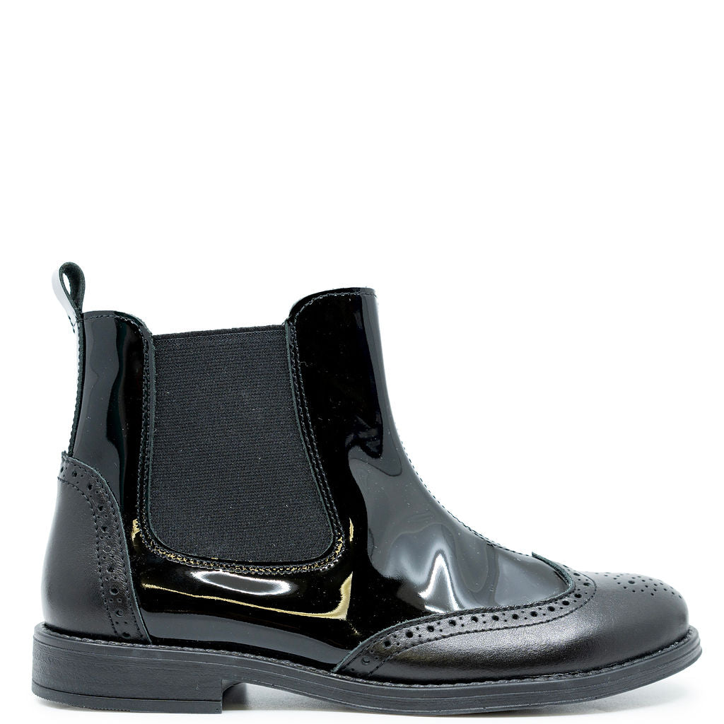 LMDI Black Wingtip Boot-Tassel Children Shoes
