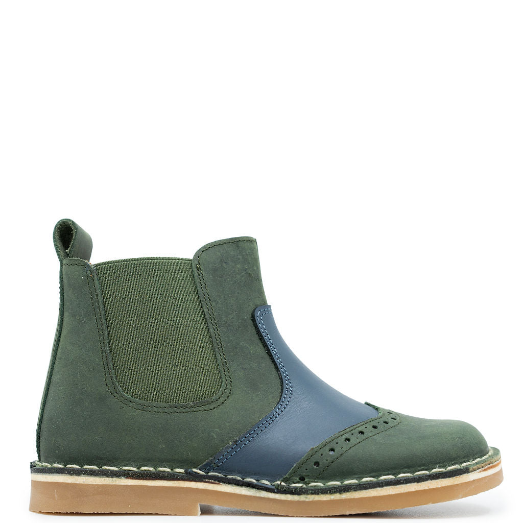 Papanatas Green and Navy Boot-Tassel Children Shoes