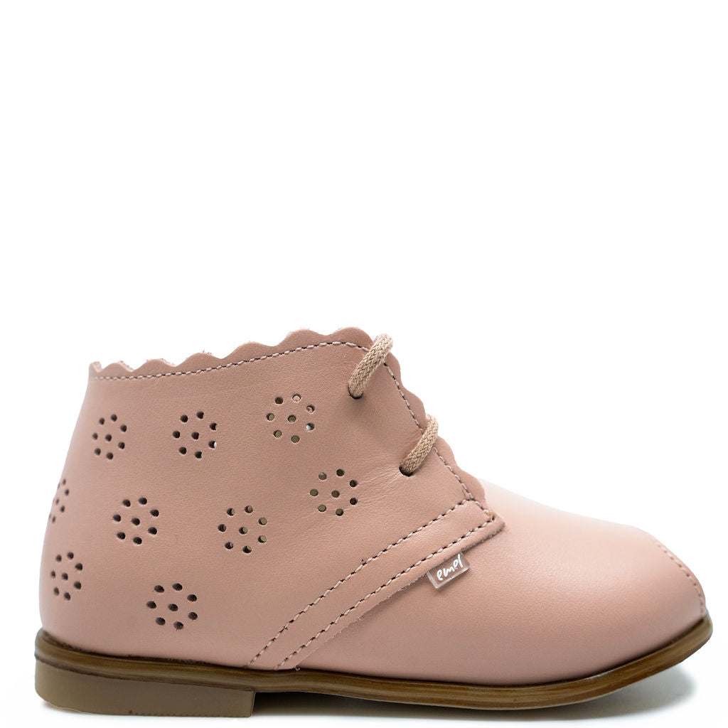 Emel Pink Perforated Baby Shoe-Tassel Children Shoes