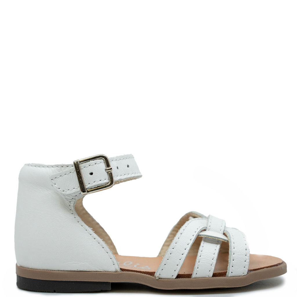 Beberlis White Patent Heart Baby Sandal-Tassel Children Shoes